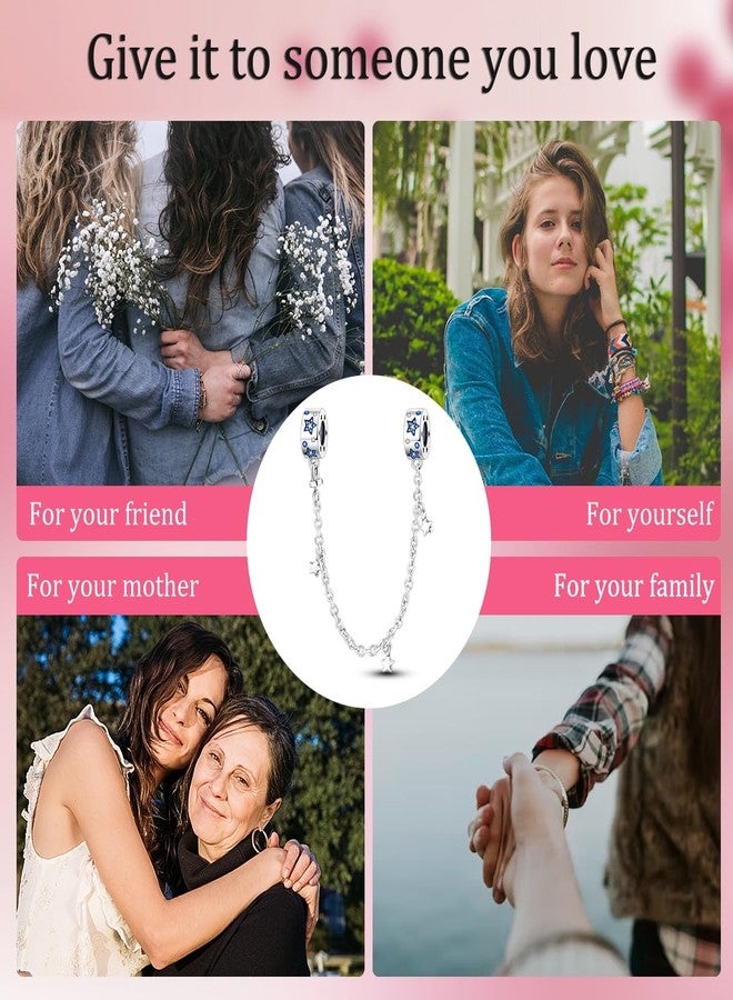 NARMO 925 Sterling Silver Charm Star Safety Chain for Bracelet Charm Bracelet Safety Chain - Image 5